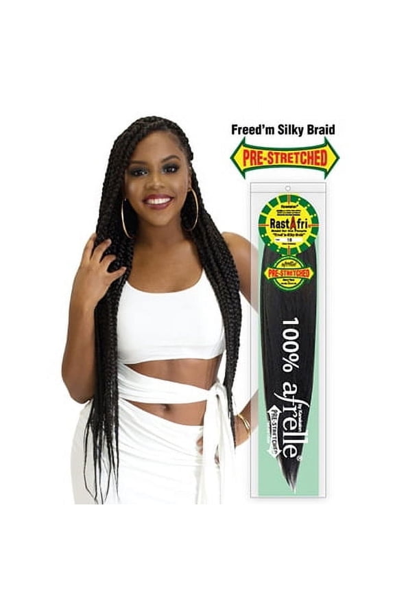 Pre-Stretched Silky Braiding Hair, 5-PACK, 1B