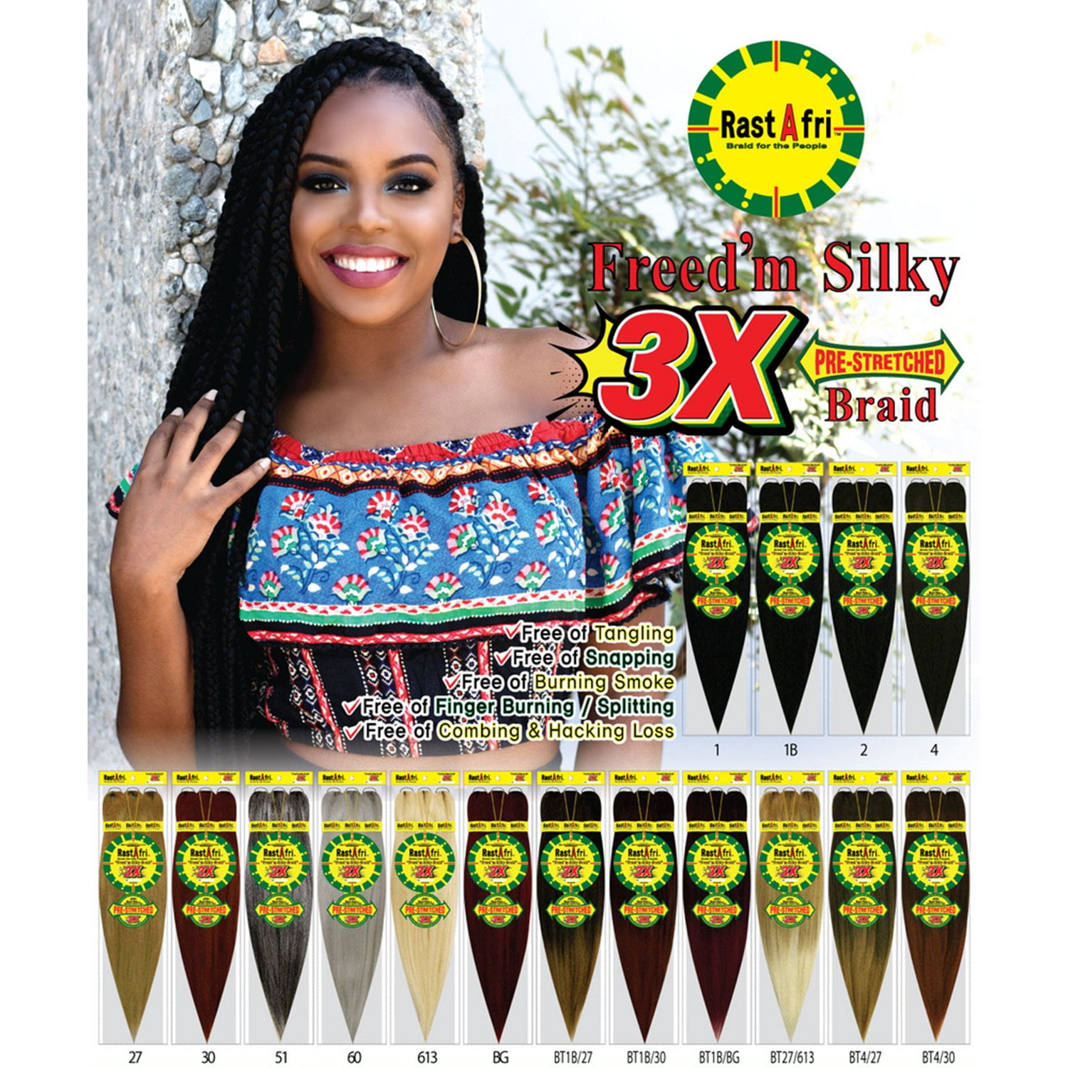 RastAfri Silky Pre-Stretched 3X, COLOR BT4/30 - Walmart.com