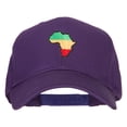 thumbnail image 1 of Rasta Africa Map Embroidered Solid Cotton Pro Cap - Purple OSFM, 1 of 5