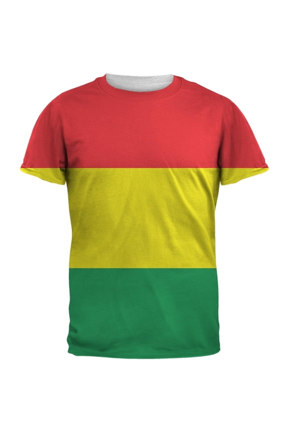 Rasta All Over Adult T-Shirt - Large