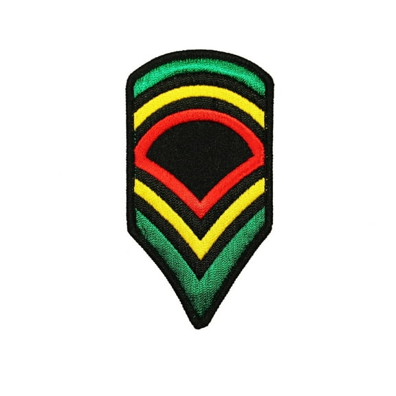 Rasta Army Stripes Patch Chevron Jamaican Military Embroidered Iron On Applique