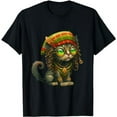 thumbnail image 1 of Rasta Cat Stylish Rastafari Design Reggae & Jamaica Vibes T-Shirt, 1 of 5