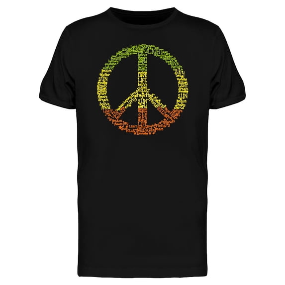 Rasta Colored Peace  T-Shirt Men -Image by Shutterstock, Male 3X-Large