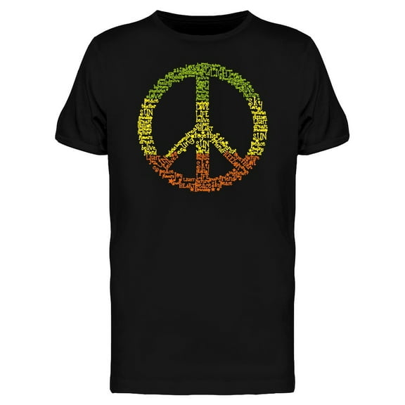 Rasta Colored Peace  T-Shirt Men -Image by Shutterstock, Male 3X-Large