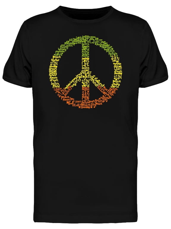 Rasta Colored Peace T-Shirt Men -Image by Shutterstock, Male 3X-Large