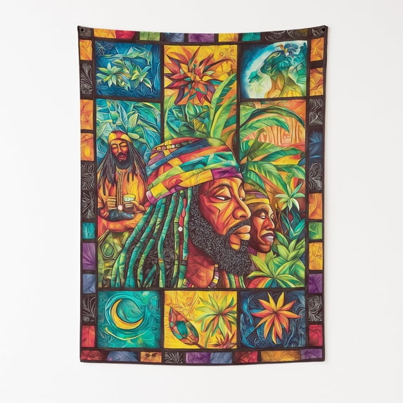 Rasta Culture Revolution Wall Tapestry for Bedroom by DC | African American Tapestry Wall Hanging & Aesthetic Decor for Dorm, Living Room, Picnic & Home | 30"x40"