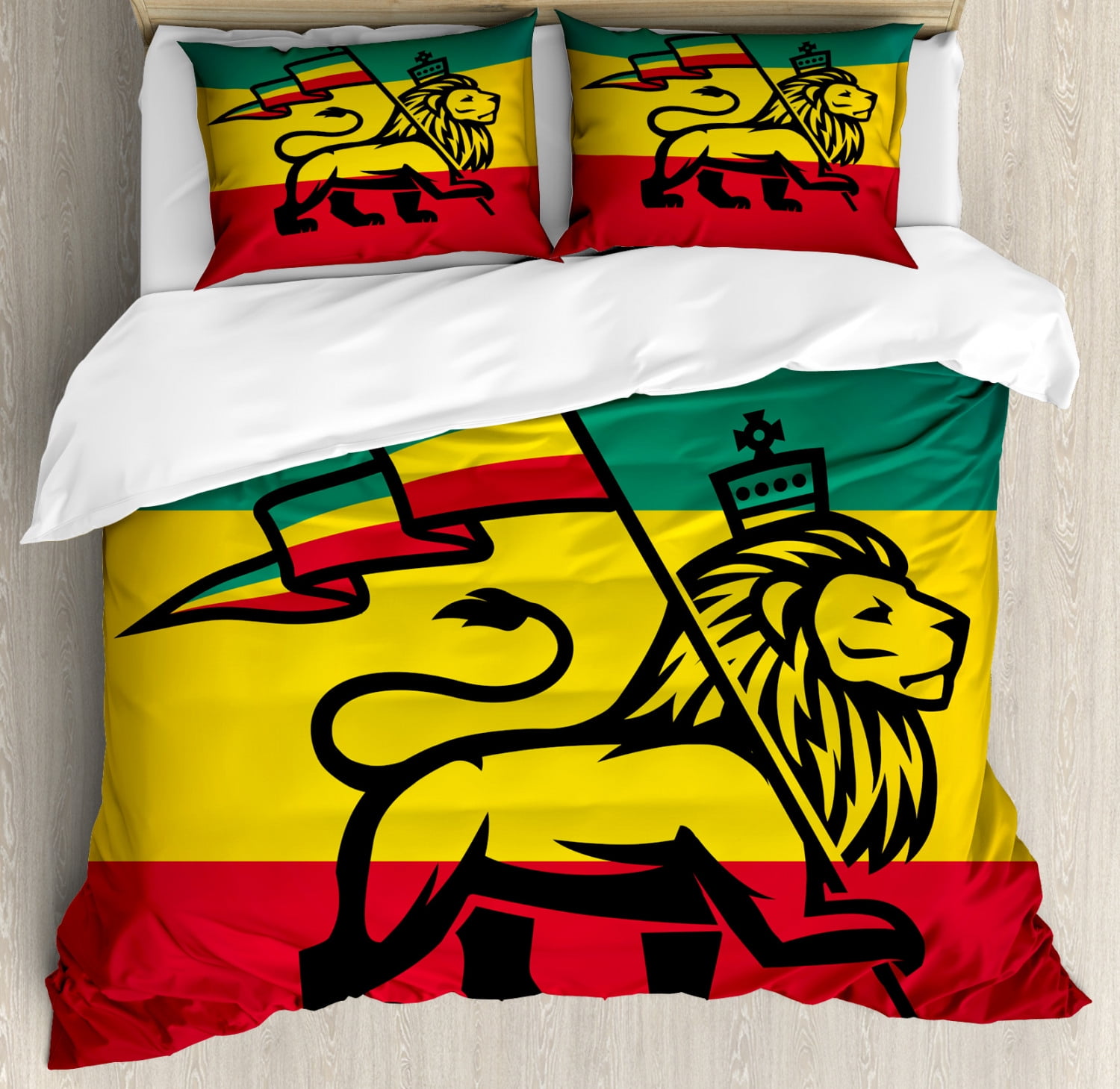 King Size Judah Lion Rasta Duvet Cover Set