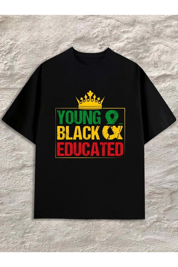 Rasta Educated Men black spring and summer clothing Classic Unisex Shirt Cotton tshirts Fashion Unisex Shirt Printed tshirts Classic Unisex Shirt Printed tshirts
