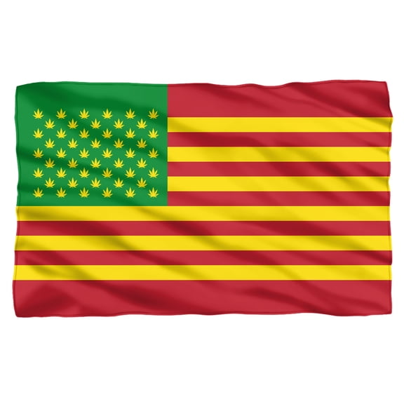 Rasta Flag Fleece Blanket, 36"x58"