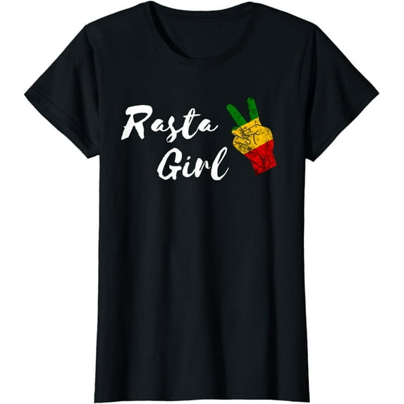 Rasta Girl Rastafari Roots Reggae Music Peace Hippie T-Shirt