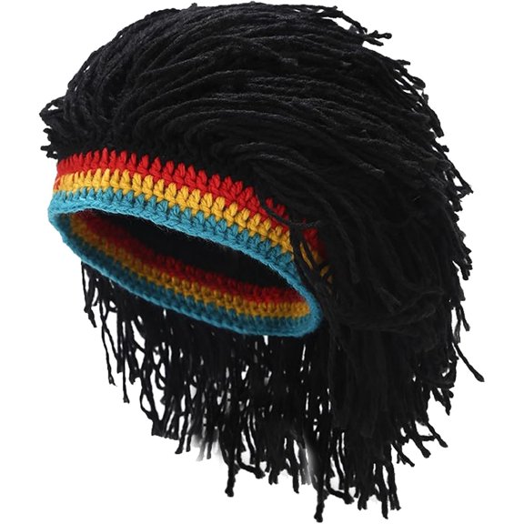 Rasta Hat with Dreadlocks, Funny Dreads Wig Knit Hat, Hip-hop Winter Beanie for Women & Men Party Halloween.