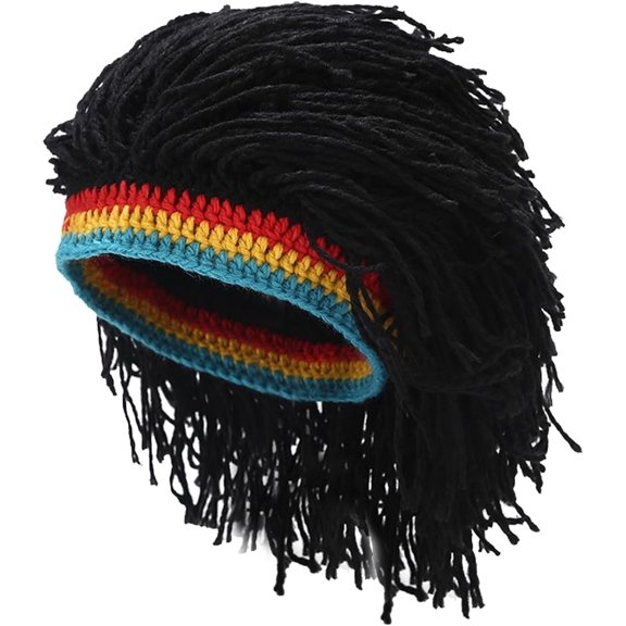 Rasta Hat with Dreadlocks, Funny Dreads Wig Knit Hat, Hip-hop Winter Beanie for Women & Men Party Halloween.