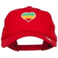 thumbnail image 1 of Rasta Heart Embroidered Unstructured Cap - Red OSFM, 1 of 5