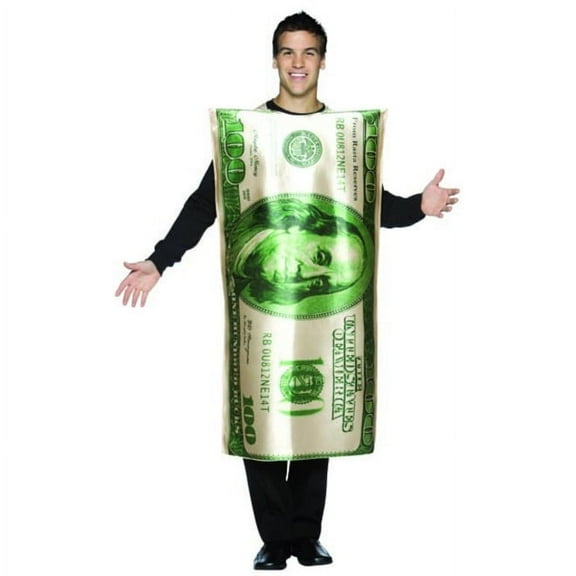 Rasta Imposta 100 Dollar Bill Funny Men's Halloween Fancy-Dress Costume for Adult, One Size
