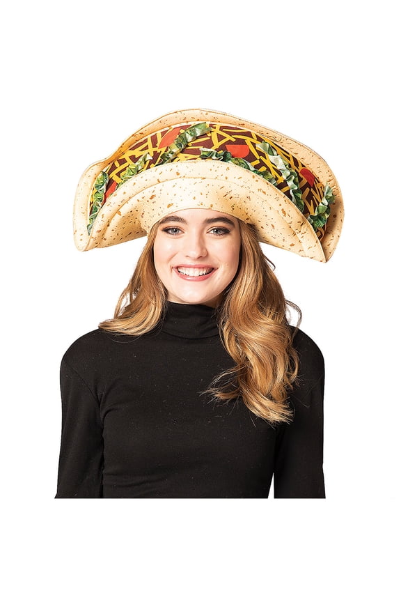 Adult Taco Hat Costume - Size One Size Fits Most - Beige