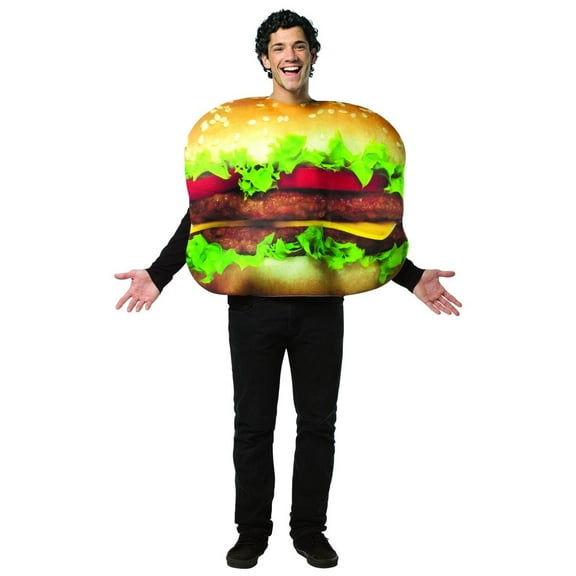 Rasta Imposta Cheeseburger Men's Halloween Fancy-Dress Costume for Adult, One Size Multi Color