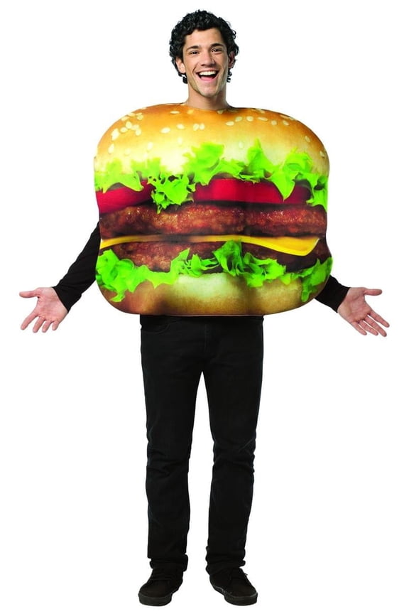 Cheeseburger Men's Halloween Fancy-Dress Costume for Adult, One Size Multi Color
