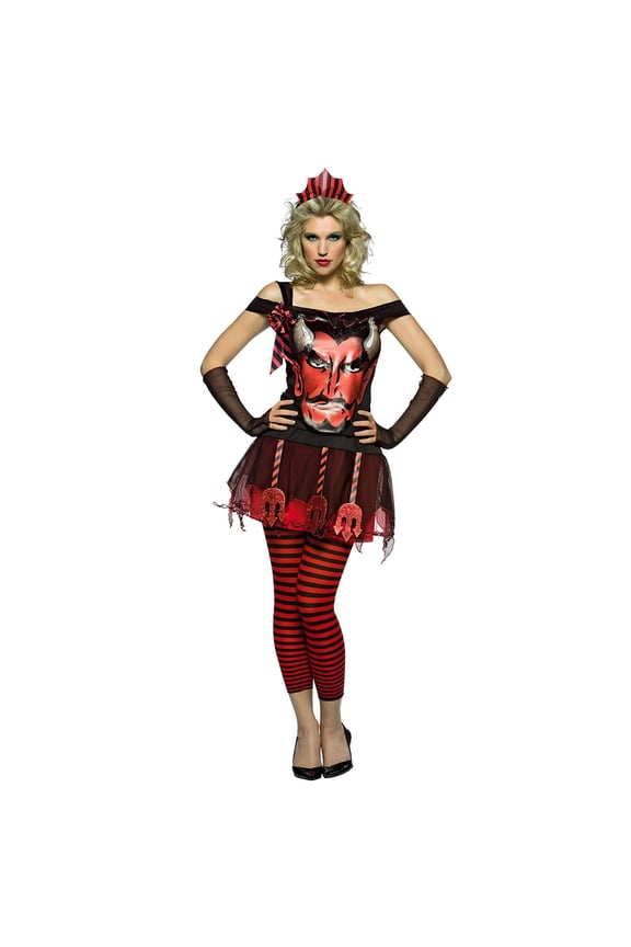 Devil Face Adult Women's Costume Dress | One Size Unisex
