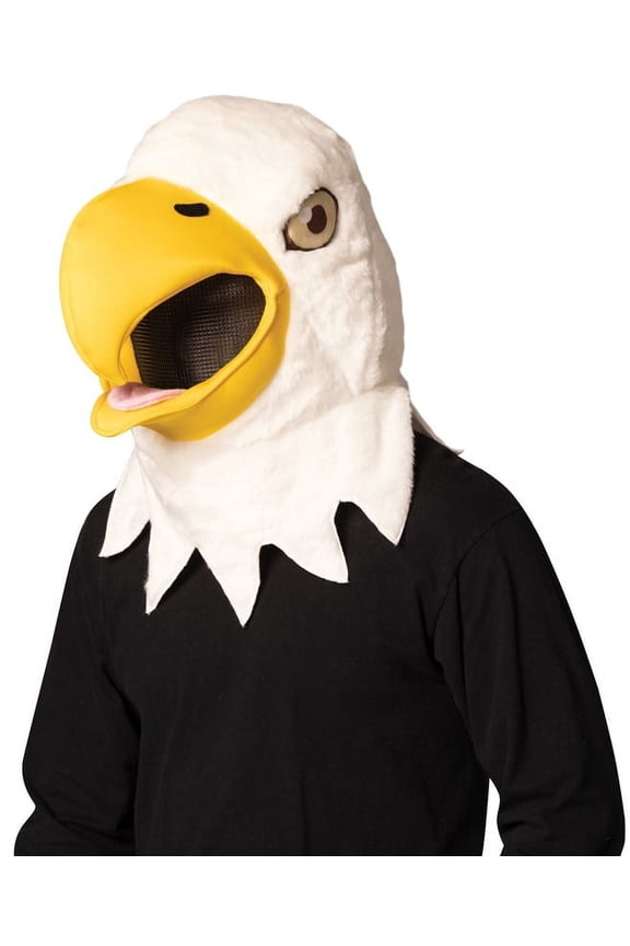 Eagle Mascot Head Halloween Costume, Men and Women, White and Yellow, One Size, R1237-OS
