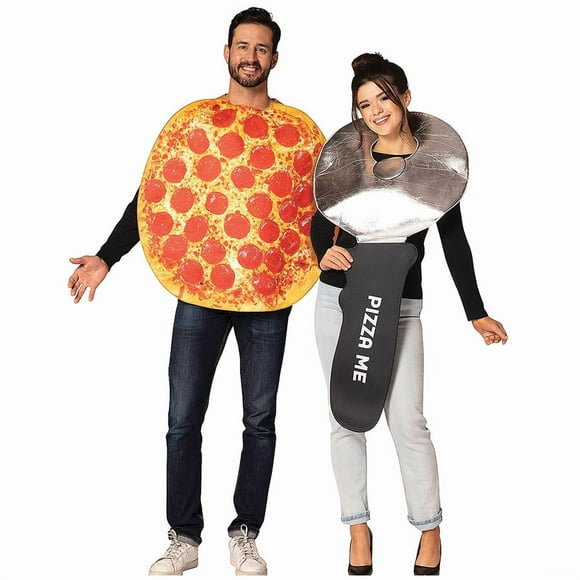 Rasta Imposta Adult Pepperoni Pizza & Pizza Cutter Couples Costume - One Size Fits Most