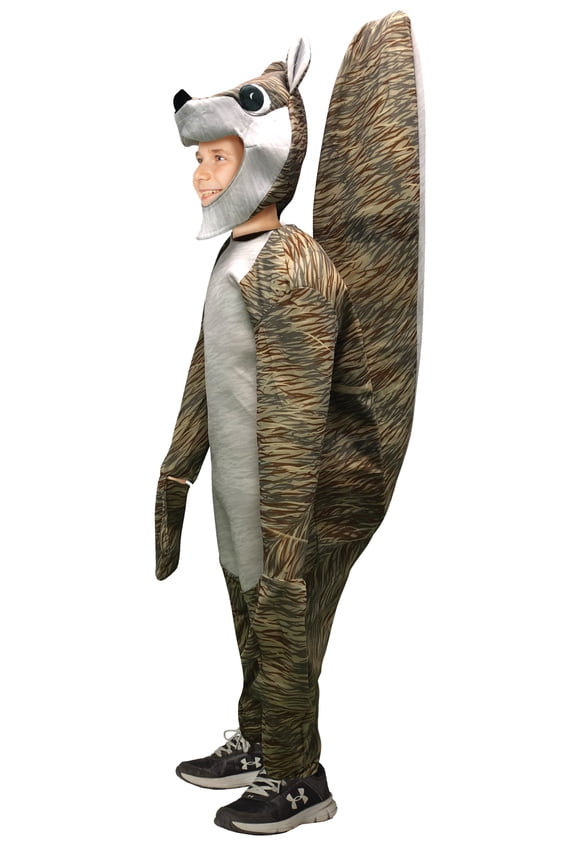 Grey Squirrel with Inflatable Tail, Boys and Girls, Child Size 7-10