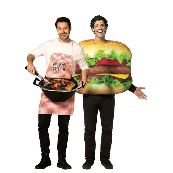 Rasta Imposta Grill Master & Cheeseburger Halloween Couples Costume Set, Men and Women's, Multicolored, Adult One Size, 20029