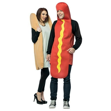 Rasta Imposta Hot Dog Bun Couples Fancy-Dress Costume for Adult, Regular One Size