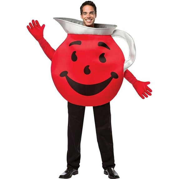 Rasta Imposta Men's Kool Aid Guy Halloween Costume, Red/Black/Silver, One Size, 100% Polyester