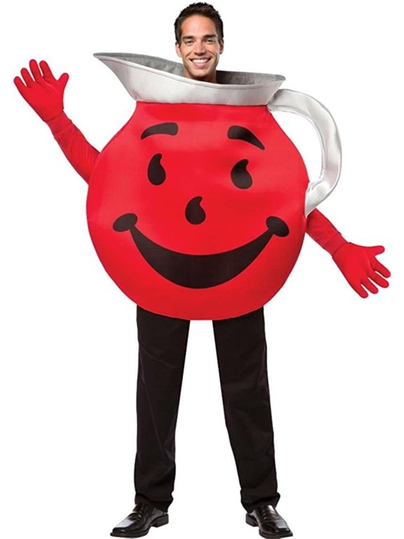 Men's Kool Aid Guy Halloween Costume, Red/Black/Silver, One Size, 100% Polyester