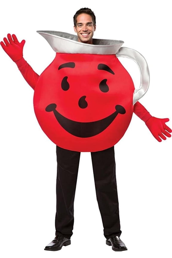 Men's Kool Aid Guy Halloween Costume, Red/Black/Silver, One Size, 100% Polyester