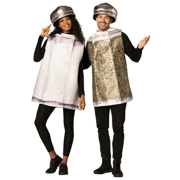 Rasta Imposta Pepper & Salt Shaker Couple Halloween Costume, White & Black, Adult One Size, 10379