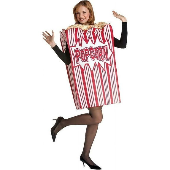 Rasta Imposta Popcorn Box Fancy-Dress Costume for Adults with Striped Design, One Size