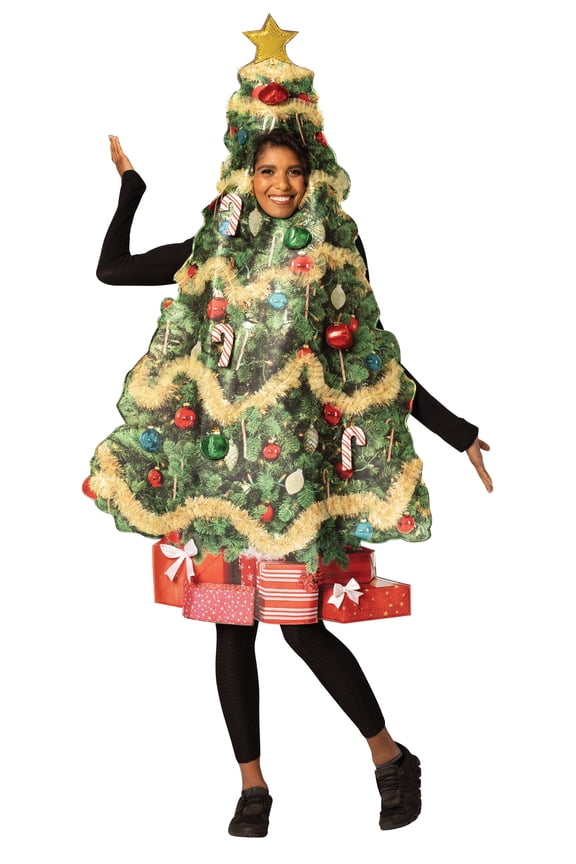 Retro Christmas Tree Halloween Costume Battery String Light Men & Women Adult One Size
