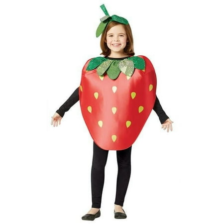 Rasta Imposta Sequin Sparkling Strawberry Fresh Fruit Tunic Girl's Halloween Fancy-Dress Costume for Child, Kids Regular