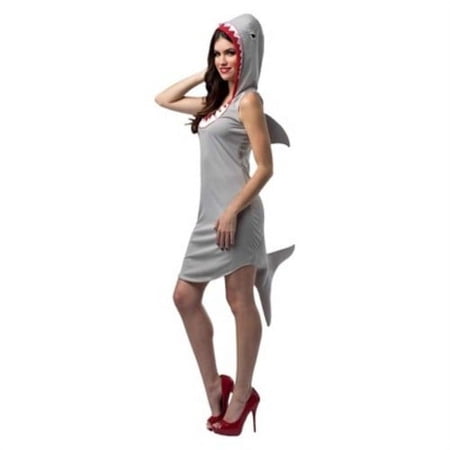 Rasta Imposta Shark Women's Costume with Attached Fins and Shark Mouth Hoodie for Adults, Size M