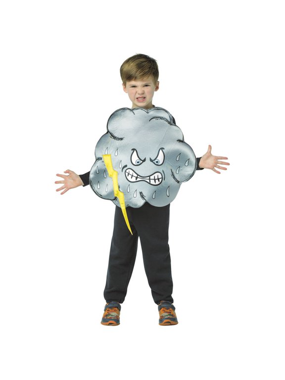 Rasta Imposta Storm Cloud Costume for Children with Gloomy Tunic, Kids 4-6 Years