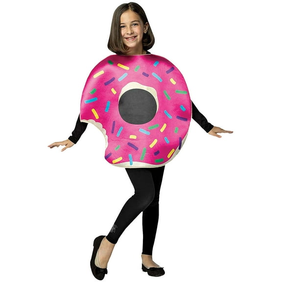 Rasta Imposta Strawberry Donut Costume for Children with Bite Detail, Boys/Girls 7-10