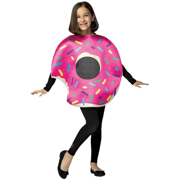 Rasta Imposta Strawberry Donut Costume for Children with Bite Detail, Boys/Girls 7-10