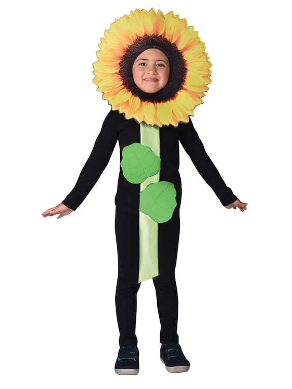Sunflower Flower Halloween Costume, Girls and Boys, Yellow, Child Size 3-6, 1168-36