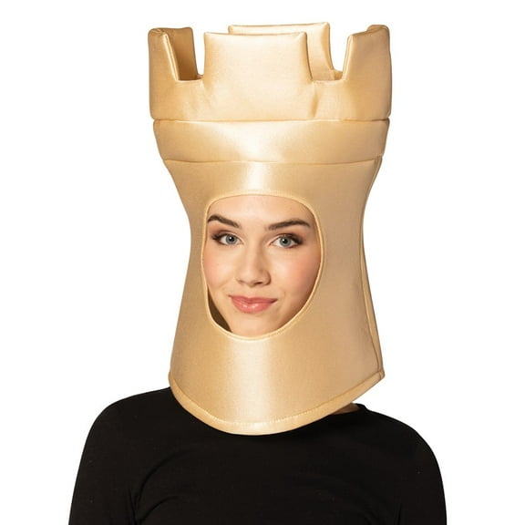 Rasta Imposta Ultimate Deluxe Beige Rook Chess Headpiece Halloween Mask Costume, Adult One Size, R1308-OS