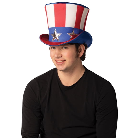 Rasta Imposta Ultimate Deluxe Uncle Sam Hat, Red, Adult One Size, R772-OS, White and Blue,