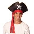 thumbnail image 1 of Rasta Imposta Ultimate Pirate Hat, Black Red, Adult One Size, R1327-OS, 1 of 7
