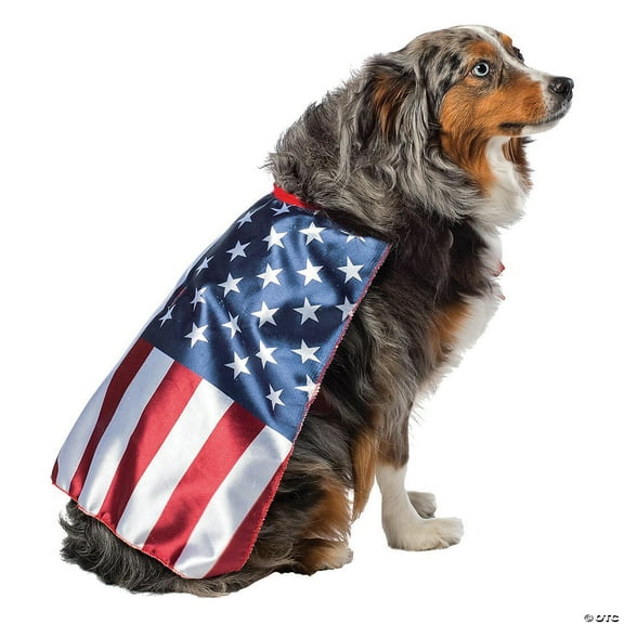 Rasta Imposta Adult USA Flag Cape Dog Costume - Size Medium - Multicolored