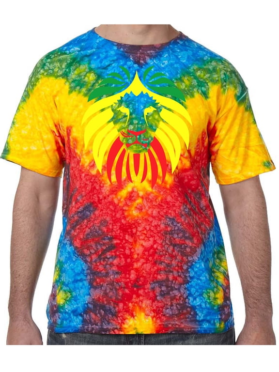 Rasta Lion Head Tie Dye Tee Shirt - Woodstock, Extra Small Kids (2-4)