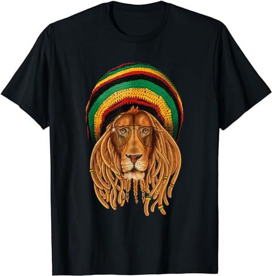 Afro Jamaica Lion Raglan Cropped T shirt Coat Of Arms Rastafarianism DT02 main image 0