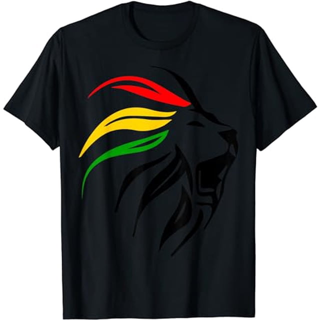 Maglietta Uomo Rasta Lion Jah Reggae Marijuana 420 - Tee Hunt, Cotone, Girocollo