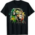 thumbnail image 1 of Rasta Lion Stylish Rastafari Design Reggae & Jamaica Vibes T-Shirt, 1 of 5