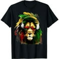 thumbnail image 1 of Rasta Lion Stylish Rastafari Design Reggae & Jamaica Vibes T-Shirt, 1 of 5