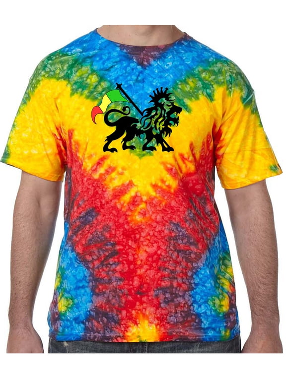 Rasta Lion Symbol Tie Dye Tee Shirt - Woodstock, Extra Small Kids (2-4)