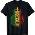 thumbnail image 1 of Rasta Lion of Judah Rastafarian Reggae Ethiopian Lion Gift T-Shirt, 1 of 5